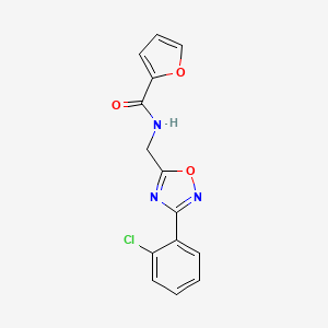 molecular formula C14H10ClN3O3 B4414215 N-{[3-(2-chlorophenyl)-1,2,4-oxadiazol-5-yl]methyl}-2-furamide 