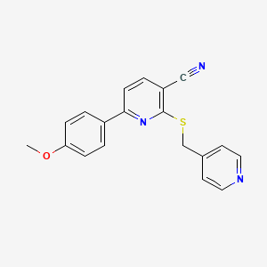 6-(4-methoxyphenyl)-2-[(4-pyridinylmethyl)thio]nicotinonitrile