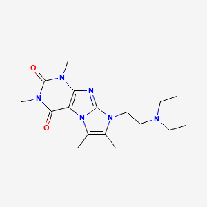 molecular formula C17H26N6O2 B4414230 8-[2-(diethylamino)ethyl]-1,3,6,7-tetramethyl-1H-imidazo[2,1-f]purine-2,4(3H,8H)-dione 