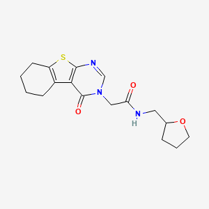 molecular formula C17H21N3O3S B4414253 2-(4-oxo-5,6,7,8-tetrahydro[1]benzothieno[2,3-d]pyrimidin-3(4H)-yl)-N-(tetrahydro-2-furanylmethyl)acetamide 