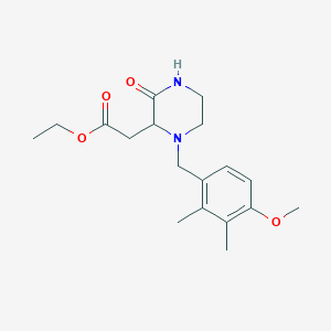 molecular formula C18H26N2O4 B4414265 ethyl [1-(4-methoxy-2,3-dimethylbenzyl)-3-oxo-2-piperazinyl]acetate 