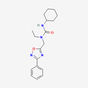 molecular formula C18H24N4O2 B4414283 N'-cyclohexyl-N-ethyl-N-[(3-phenyl-1,2,4-oxadiazol-5-yl)methyl]urea 