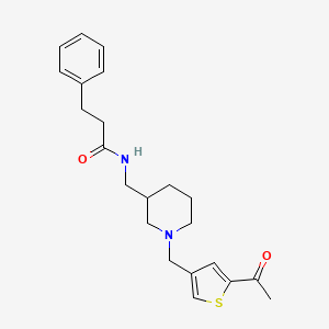 molecular formula C22H28N2O2S B4414298 N-({1-[(5-acetyl-3-thienyl)methyl]-3-piperidinyl}methyl)-3-phenylpropanamide 