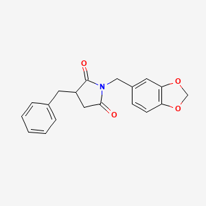 molecular formula C19H17NO4 B4414312 1-(1,3-benzodioxol-5-ylmethyl)-3-benzyl-2,5-pyrrolidinedione 