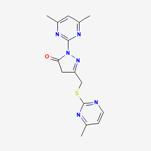 2-(4,6-dimethyl-2-pyrimidinyl)-5-{[(4-methyl-2-pyrimidinyl)thio]methyl}-2,4-dihydro-3H-pyrazol-3-one