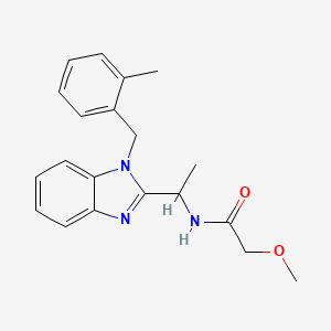 molecular formula C20H23N3O2 B4414337 2-methoxy-N-{1-[1-(2-methylbenzyl)-1H-benzimidazol-2-yl]ethyl}acetamide 