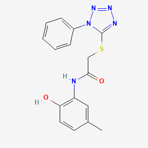 molecular formula C16H15N5O2S B4414354 N-(2-hydroxy-5-methylphenyl)-2-[(1-phenyl-1H-tetrazol-5-yl)thio]acetamide 