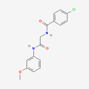 molecular formula C16H15ClN2O3 B4414355 4-chloro-N-{2-[(3-methoxyphenyl)amino]-2-oxoethyl}benzamide 