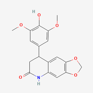 molecular formula C18H17NO6 B4414373 8-(4-hydroxy-3,5-dimethoxyphenyl)-7,8-dihydro[1,3]dioxolo[4,5-g]quinolin-6(5H)-one 