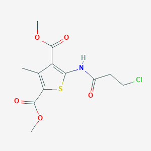 molecular formula C12H14ClNO5S B441440 2,4-Dimethyl 5-(3-chloropropanamido)-3-methylthiophene-2,4-dicarboxylate CAS No. 315711-15-0