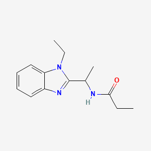 molecular formula C14H19N3O B4414444 N-[1-(1-ethyl-1H-benzimidazol-2-yl)ethyl]propanamide 