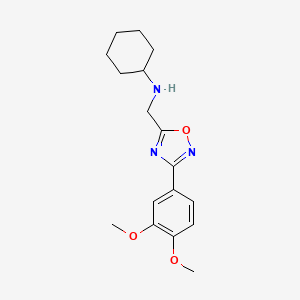 molecular formula C17H23N3O3 B4414461 N-{[3-(3,4-dimethoxyphenyl)-1,2,4-oxadiazol-5-yl]methyl}cyclohexanamine 