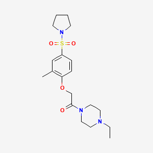 1-ethyl-4-{[2-methyl-4-(1-pyrrolidinylsulfonyl)phenoxy]acetyl}piperazine