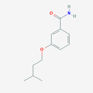 molecular formula C12H17NO2 B4414508 3-(3-methylbutoxy)benzamide 