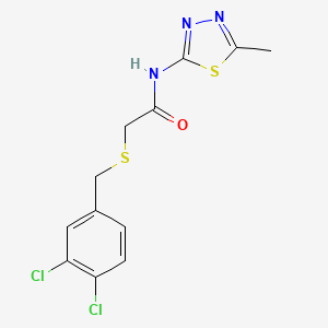 molecular formula C12H11Cl2N3OS2 B4414517 2-[(3,4-dichlorobenzyl)thio]-N-(5-methyl-1,3,4-thiadiazol-2-yl)acetamide 