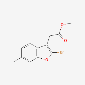 molecular formula C12H11BrO3 B4414528 methyl (2-bromo-6-methyl-1-benzofuran-3-yl)acetate 