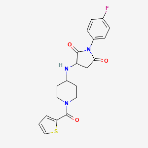 molecular formula C20H20FN3O3S B4414537 1-(4-fluorophenyl)-3-{[1-(2-thienylcarbonyl)-4-piperidinyl]amino}-2,5-pyrrolidinedione 