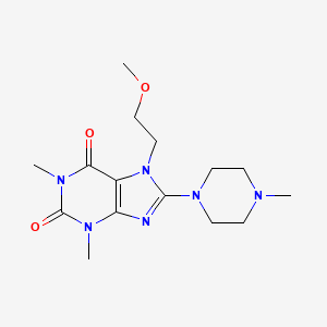 molecular formula C15H24N6O3 B4414553 7-(2-methoxyethyl)-1,3-dimethyl-8-(4-methyl-1-piperazinyl)-3,7-dihydro-1H-purine-2,6-dione 