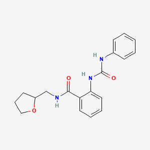 molecular formula C19H21N3O3 B4414571 2-[(anilinocarbonyl)amino]-N-(tetrahydro-2-furanylmethyl)benzamide 