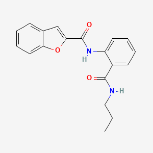 molecular formula C19H18N2O3 B4414596 N-{2-[(propylamino)carbonyl]phenyl}-1-benzofuran-2-carboxamide 