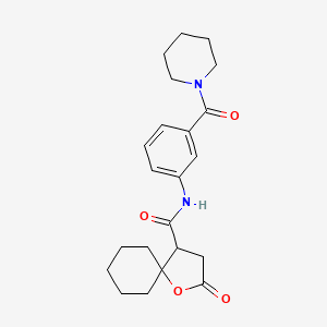 2-oxo-N-[3-(1-piperidinylcarbonyl)phenyl]-1-oxaspiro[4.5]decane-4-carboxamide