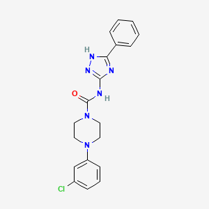 4-(3-chlorophenyl)-N-(5-phenyl-1H-1,2,4-triazol-3-yl)-1-piperazinecarboxamide trifluoroacetate