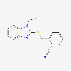 2-{[(1-ethyl-1H-benzimidazol-2-yl)thio]methyl}benzonitrile