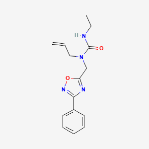 molecular formula C15H18N4O2 B4414652 N-allyl-N'-ethyl-N-[(3-phenyl-1,2,4-oxadiazol-5-yl)methyl]urea 