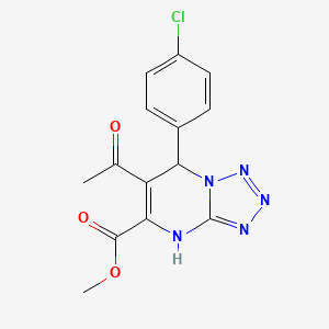 molecular formula C14H12ClN5O3 B4414669 methyl 6-acetyl-7-(4-chlorophenyl)-4,7-dihydrotetrazolo[1,5-a]pyrimidine-5-carboxylate 