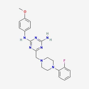 6-{[4-(2-fluorophenyl)-1-piperazinyl]methyl}-N-(4-methoxyphenyl)-1,3,5-triazine-2,4-diamine