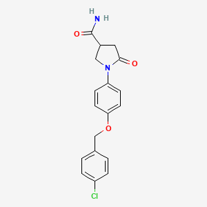 1-{4-[(4-chlorobenzyl)oxy]phenyl}-5-oxo-3-pyrrolidinecarboxamide