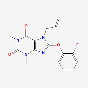 molecular formula C16H15FN4O3 B4414737 7-allyl-8-(2-fluorophenoxy)-1,3-dimethyl-3,7-dihydro-1H-purine-2,6-dione 