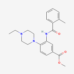 molecular formula C22H27N3O3 B4414772 methyl 4-(4-ethyl-1-piperazinyl)-3-[(2-methylbenzoyl)amino]benzoate 