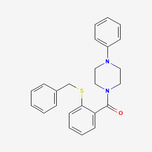 molecular formula C24H24N2OS B4414778 1-[2-(benzylthio)benzoyl]-4-phenylpiperazine 