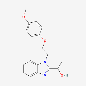 molecular formula C18H20N2O3 B4414797 1-{1-[2-(4-methoxyphenoxy)ethyl]-1H-benzimidazol-2-yl}ethanol 