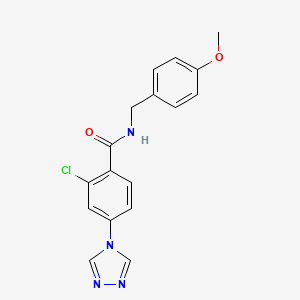 molecular formula C17H15ClN4O2 B4414811 2-chloro-N-(4-methoxybenzyl)-4-(4H-1,2,4-triazol-4-yl)benzamide 