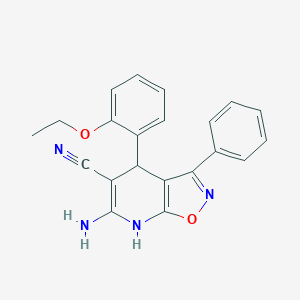 molecular formula C21H18N4O2 B441482 6-Amino-4-(2-ethoxyphenyl)-3-phenyl-4,7-dihydroisoxazolo[5,4-b]pyridine-5-carbonitrile CAS No. 6204-89-3