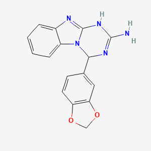 molecular formula C16H13N5O2 B4414821 4-(1,3-benzodioxol-5-yl)-1,4-dihydro[1,3,5]triazino[1,2-a]benzimidazol-2-amine 