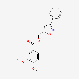 molecular formula C19H19NO5 B4414833 (3-phenyl-4,5-dihydro-5-isoxazolyl)methyl 3,4-dimethoxybenzoate 