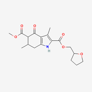 molecular formula C18H23NO6 B4414837 5-methyl 2-(tetrahydro-2-furanylmethyl) 3,6-dimethyl-4-oxo-4,5,6,7-tetrahydro-1H-indole-2,5-dicarboxylate 