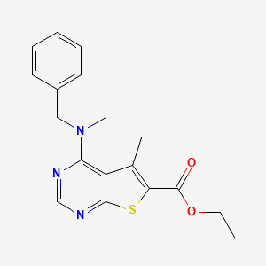 molecular formula C18H19N3O2S B4414855 ethyl 4-[benzyl(methyl)amino]-5-methylthieno[2,3-d]pyrimidine-6-carboxylate 