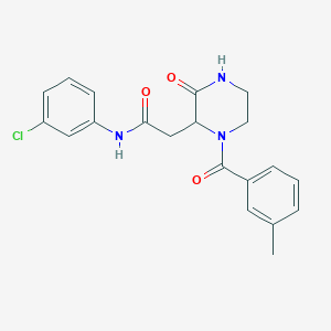 N-(3-chlorophenyl)-2-[1-(3-methylbenzoyl)-3-oxo-2-piperazinyl]acetamide