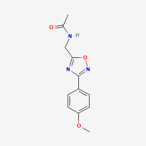 molecular formula C12H13N3O3 B4414882 N-{[3-(4-methoxyphenyl)-1,2,4-oxadiazol-5-yl]methyl}acetamide 