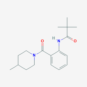 molecular formula C18H26N2O2 B4414924 2,2-dimethyl-N-{2-[(4-methyl-1-piperidinyl)carbonyl]phenyl}propanamide 