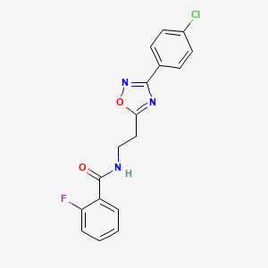 molecular formula C17H13ClFN3O2 B4414928 N-{2-[3-(4-chlorophenyl)-1,2,4-oxadiazol-5-yl]ethyl}-2-fluorobenzamide 