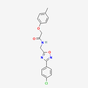 molecular formula C18H16ClN3O3 B4414934 N-{[3-(4-chlorophenyl)-1,2,4-oxadiazol-5-yl]methyl}-2-(4-methylphenoxy)acetamide 
