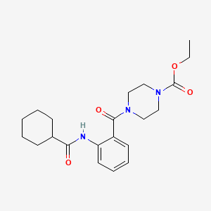 molecular formula C21H29N3O4 B4414939 ethyl 4-{2-[(cyclohexylcarbonyl)amino]benzoyl}-1-piperazinecarboxylate 