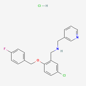 molecular formula C20H19Cl2FN2O B4414940 {5-chloro-2-[(4-fluorobenzyl)oxy]benzyl}(3-pyridinylmethyl)amine hydrochloride 