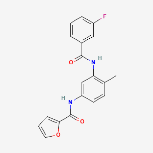 molecular formula C19H15FN2O3 B4414944 N-{3-[(3-fluorobenzoyl)amino]-4-methylphenyl}-2-furamide 