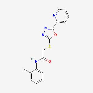 molecular formula C16H14N4O2S B4414966 N-(2-methylphenyl)-2-{[5-(2-pyridinyl)-1,3,4-oxadiazol-2-yl]thio}acetamide 